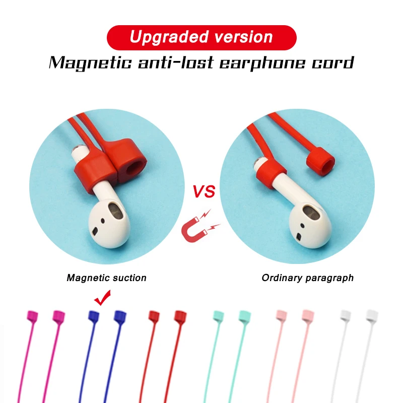 

Portable Earphone Strap For Apple Airpods Anti Lost Strap Magnetic Loop String Rope For Air Pods Silicone earphone Cable