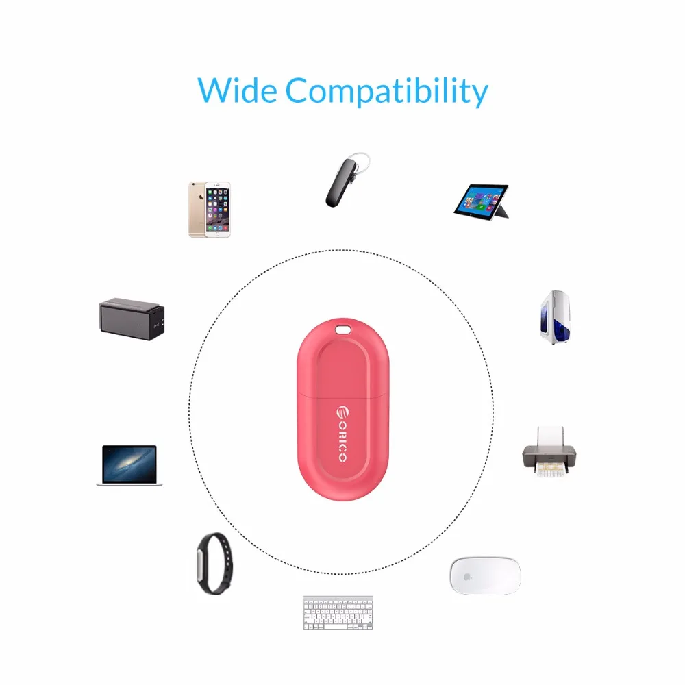 ORICO BTA 408 красный цвет мини USB Bluetooth 4 0 адаптер для ноутбука Настольный ПК|usb bluetooth 4.0