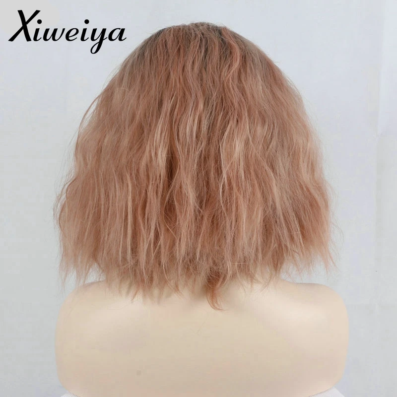 Sylvia-Water-Wave-Bob-Heat-Resistant-Fiber-Hair-Dirty-Pastel-Pink-Gold-Ombre-Brown-Roots-Haircut (3)