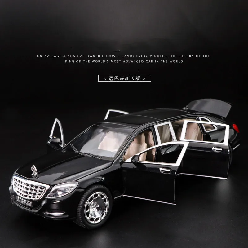 1:24:32 звуковой светильник сплав Maybach S600 автомобиль оттягивающий назад модель