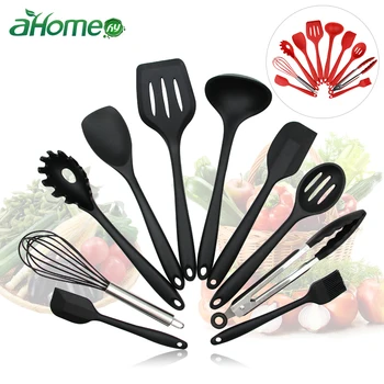 

Non-stick Baking Tools Silicone Cookware Sets Egg Beater Spoon Clip Spatula Oil Brush Bread Clip kitchenware 10 Pieces set