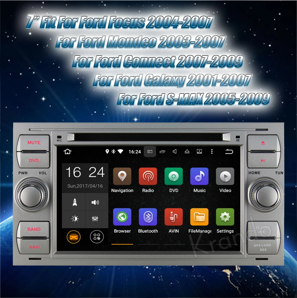 Cheap Krando 7" Android 9.0 car navigation multimedia system for Ford Focus 2004-2007 For Ford S-MAX 05-20 audio radio gps dvd player 0 Cheap Krando 7" Android 9.0 car navigation multimedia system for Ford Focus 2004-2007 For Ford S-MAX 05-20 audio radio gps dvd player 0