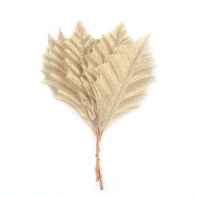 

100pcs Gold Silver Artificial Silk Maple Leaves Home Wedding Party Decoration DIY Christmas Gift Craft Scrapbooking Fake Flower