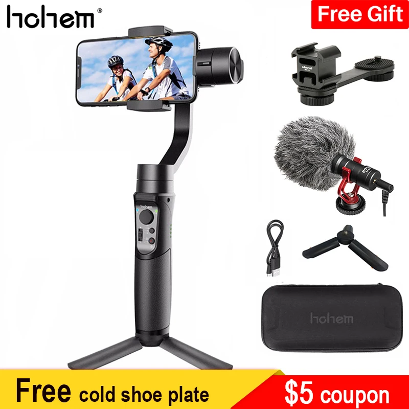 

Hohem iSteady Mobile 3-Axis Handheld Gimbal Follow Focus Stabilizer for iPhone X 7 Plus Samsung S9 S8 GoPro VS Zhiyun Smooth 4