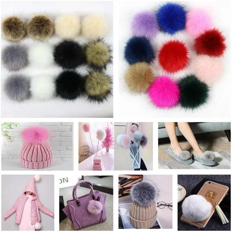 Меховые помпоны DIY искусственный Лисий мех мяч брелок porte clef pompom de fourrure пушистые Меховые помпоны головные уборы аксессуары для вязания