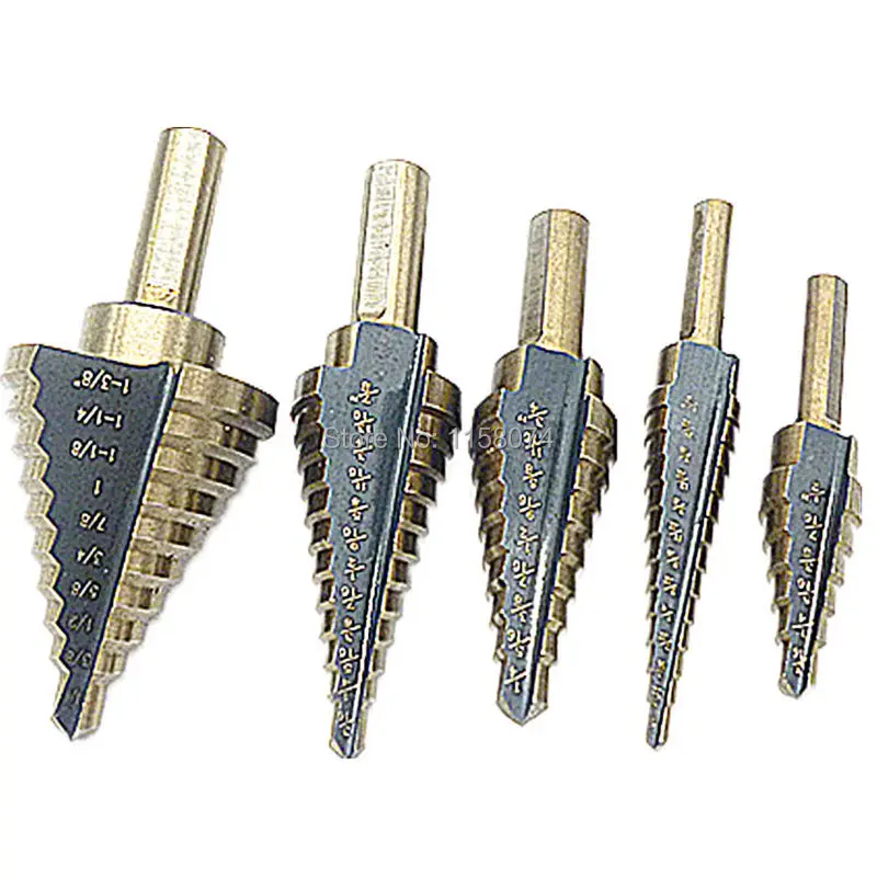 HSS COBALT MULTIPLE HOLE 50 Sizes STEP DRILL BIT SET w Aluminum Case