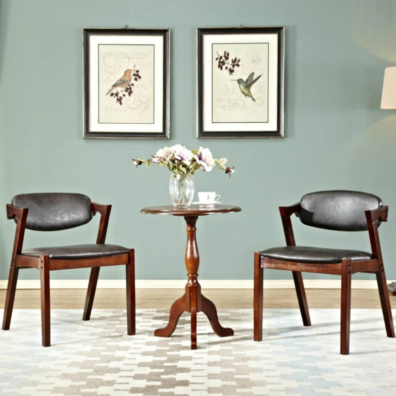 Small round solid wood coffee table American-style country style furniture living room furniture coffee table sofa side table