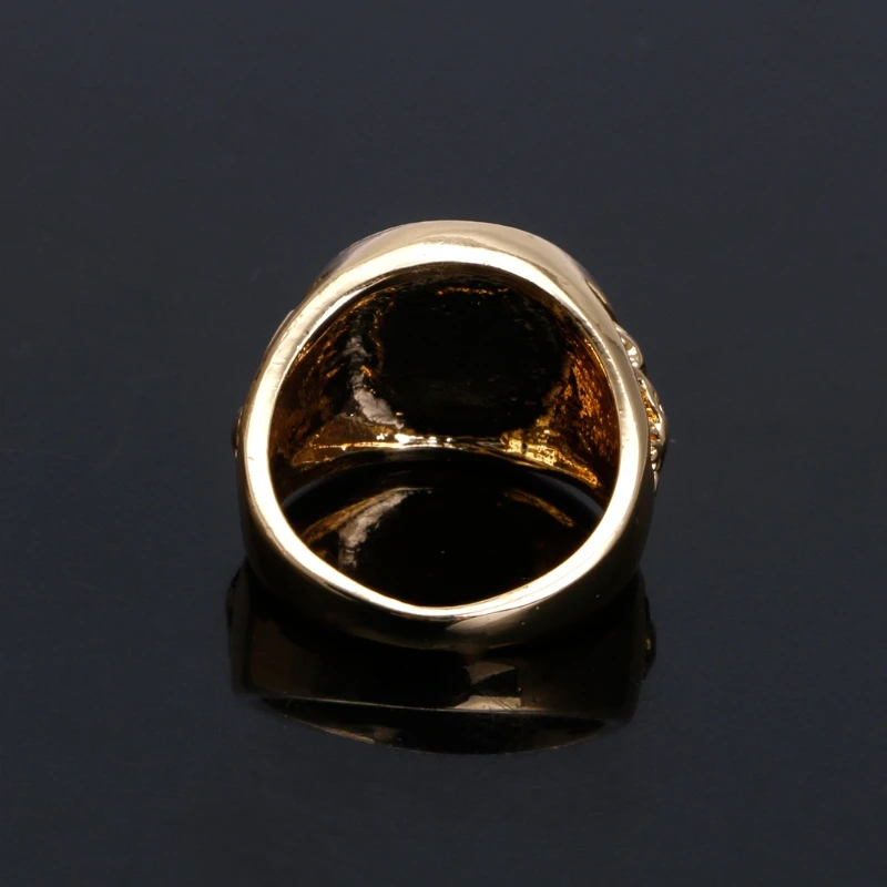 Special Classic Men's Punk Hip Hop Lion Head Golden Ring Luxury Jewelry With CZ Crystals