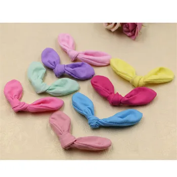 

New Arrival 40PCS/Lot Handmade Crochet Fabric Knot Bows Patch Sticker Craft Women Girl Children Floral Button Patch Sticker