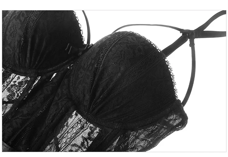Sexy Bustier with cup Girdle Set with Straps Belt Breathable Fabric High Elasticity Lingerie black white underwear