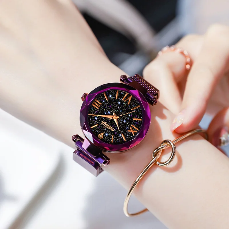 

Luxury Women Watches Magnetic Starry Sky Female Clock Quartz Wristwatch Fashion Ladies Dress Bracelet Dropshipping