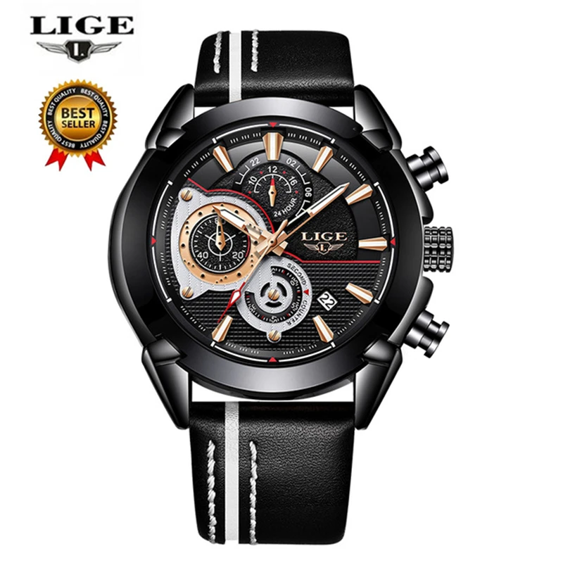 

Mens Watches LIGE Top Brand Luxury Men Military Sport Watch Men's Multi-Functional Waterproof Quartz Watch Relogio masculino+Box
