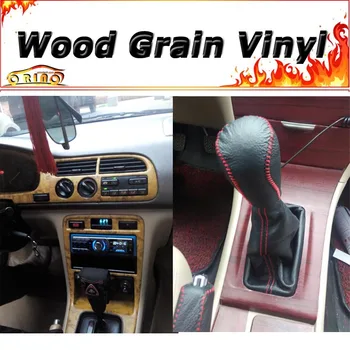 

High Quality Self-adhesive Vinyl Film Wood Grain Textured Car Wrap Furniture Wood Grain Paper Film For Car Interior Decorate