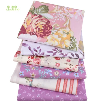 

Chainho,6pcs/Lot,Pale Pinkish Purple,Twill Cotton Fabric,Patchwork Cloth,DIY Sewing&Quilting Fat Quarters Material For Baby&Kids