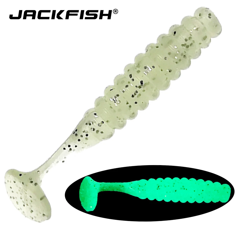 Светящиеся воблеры JACKFISH 10 шт./лот Мягкая приманка червь Сатурна 4 см плавающие