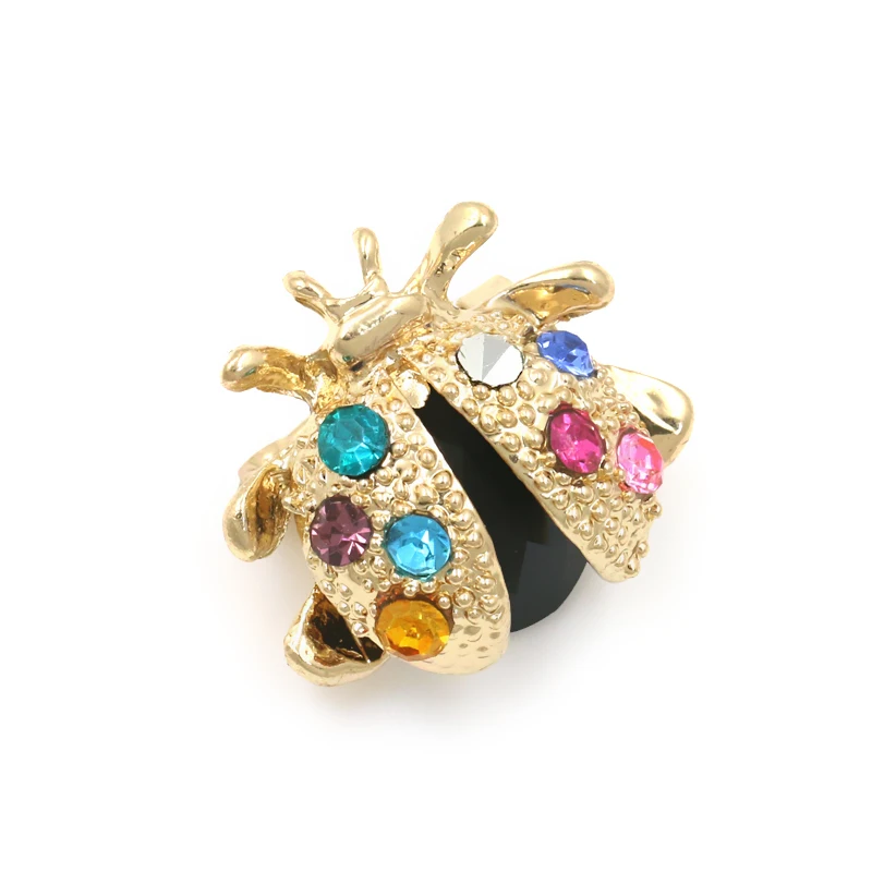 

WEIMANJINGDIAN Brand 2019 Summer New Arrival Color Rhinestones Small Ladybird Brooch Pin for Women or Kids
