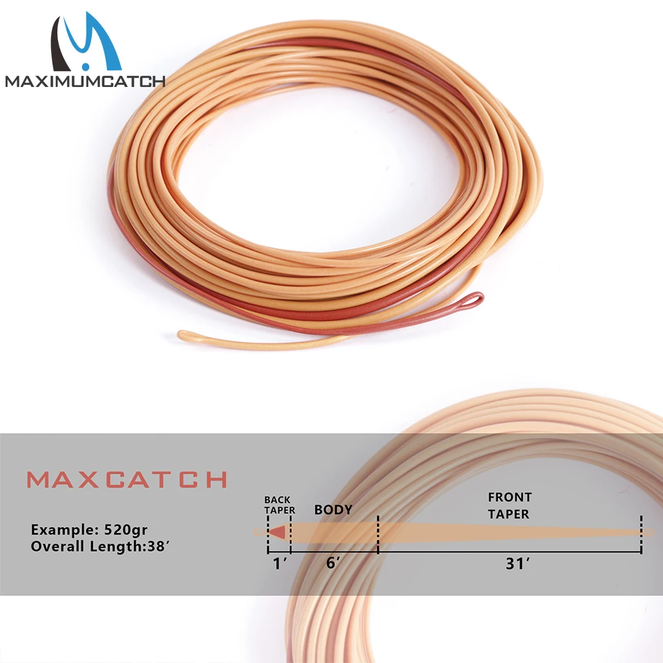 Maximumcatch Scandi стрельба голова Fly леска 36-39FT 440-580gr с 2 сварными петлями Скандинавия плавающая леска