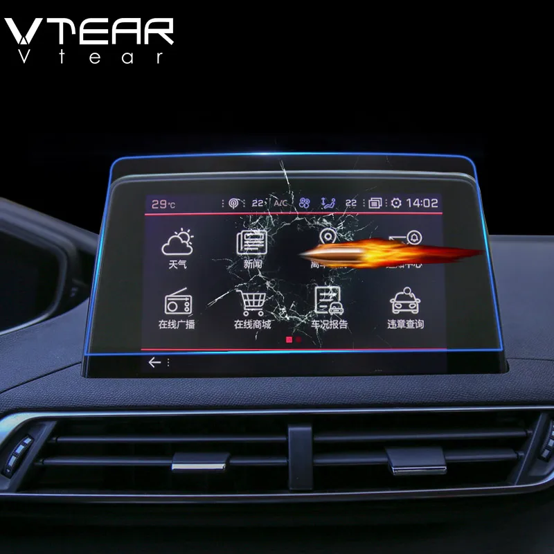 Vtear для peugeot пежо 3008 3008GT 5008 gps Навигация экран стальной материал Защитная пленка ЖК