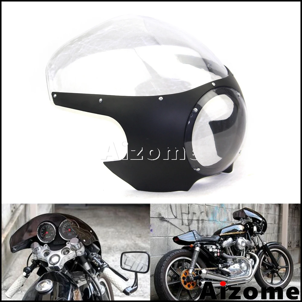 Матовый черный мотоцикл 5 75 &quotфара обтекатель ветрового стекла для Harley Sportster Dyna