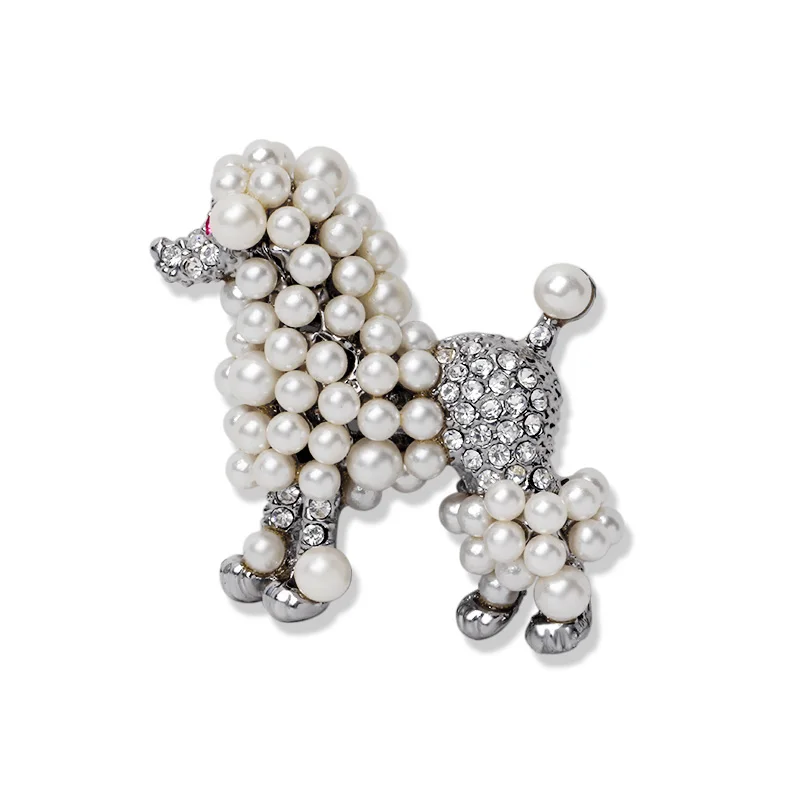 

Ajojewel Handmade New Poodle Dog Brooch For Women Fashion Simulated-pearl Banquet Insect Party Jewelry