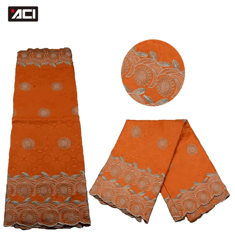 

ACI Free Shipping African Lace Fabric Bazin Riche Brocade Guinea High Quality French Lace 5 Yards Damask Jacquard Nigeria Lace
