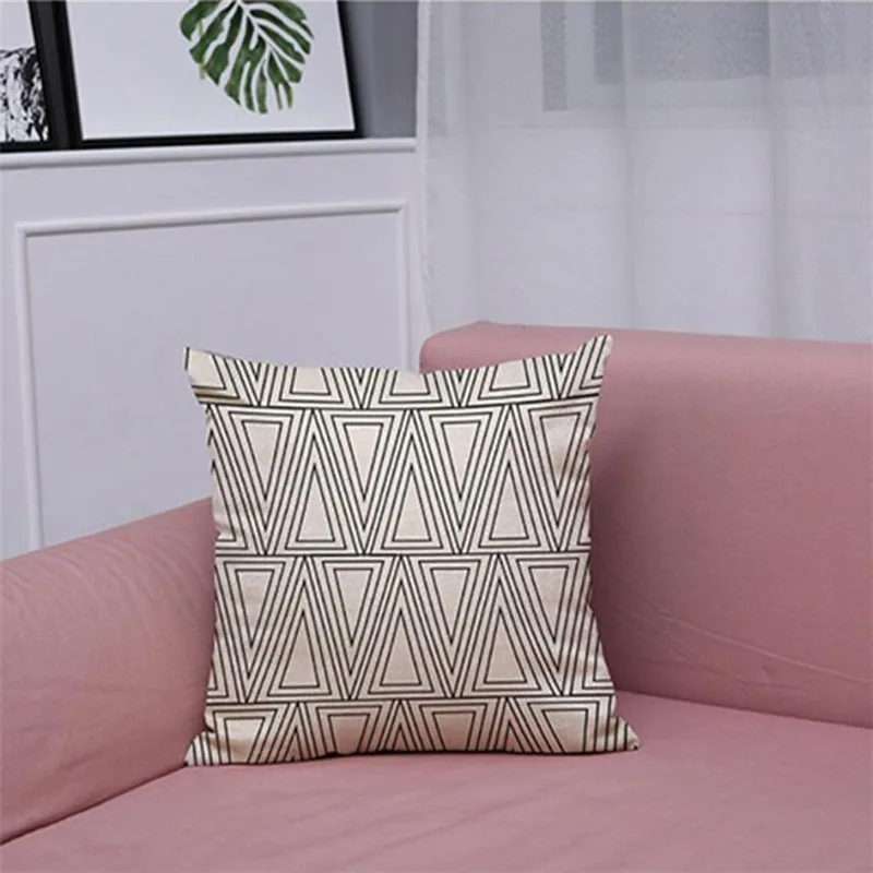 Vintage Black & White Cotton Linen Throw Cushion Cover Pillow Case Home Decor 15