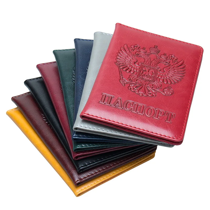 2018 Travel Russian Business Passport Cover Women Men Russia Passports Credit Card Holder Case