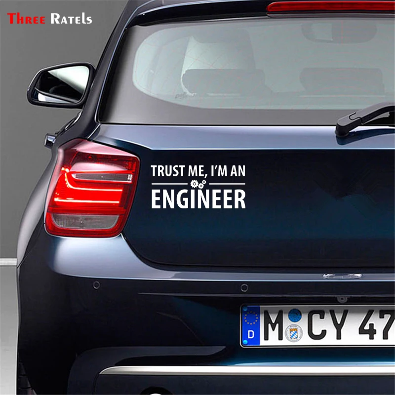 Three Ratels LBH365 Funny Car Sticker 30x13.7cm - Trust Me I Am an Engineer Vinyl Decal for Cars image 4