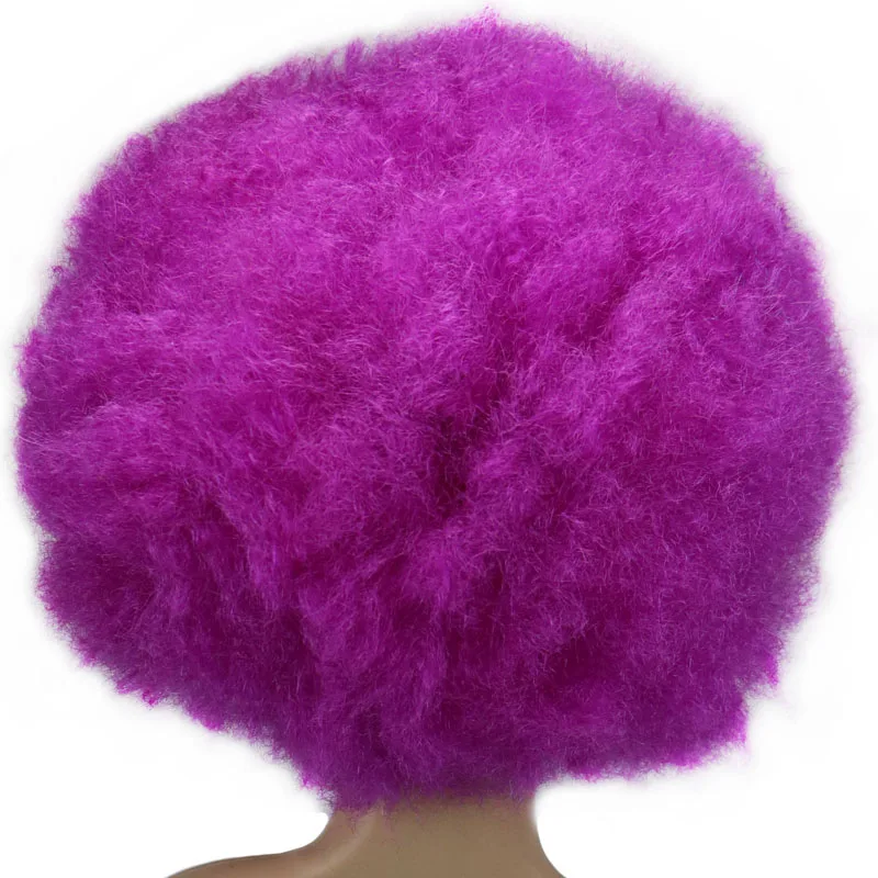 QQXCAIW 200 г Супер большой короткий кулри для мужчин и женщин парик Дети Косплей вечерние фиолетовый танец Синтетические афро парики