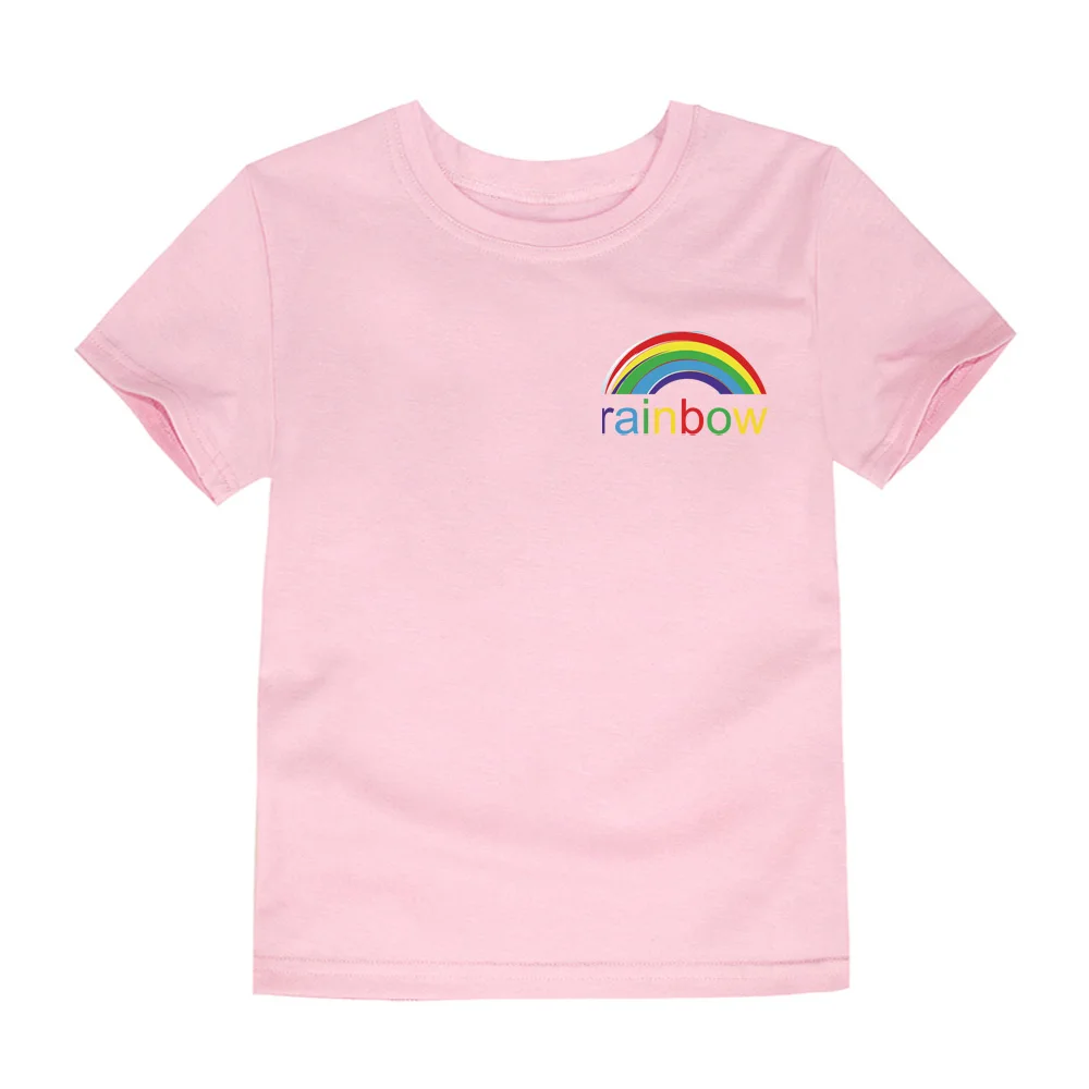 Brand New Summer Rainbow T Shirts Kids 12 Colors Short Sleeve Baby Tops