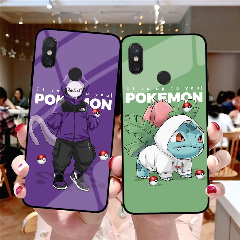 

Cartoon Pocket Monsters Pokemons Pikachue mirror case For xiaomi 9 9se soft Silicone shell black popular Phone Case
