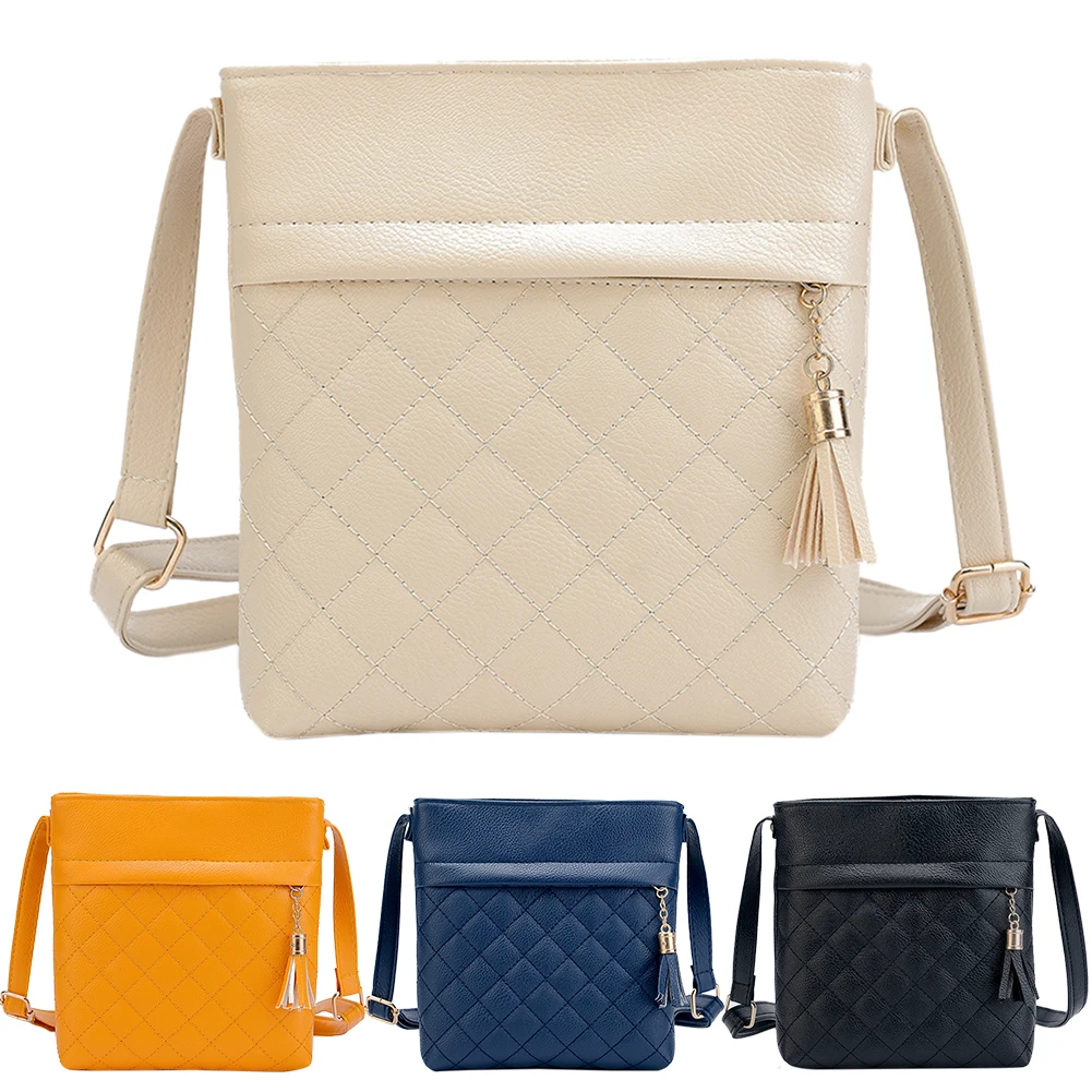 Mini Tassel Bag Messenger Bags Lattice Ladies Clutch Crossbody Bags Soft PU Leather Handbag Bags for Women 2019 Sac a Main Femme