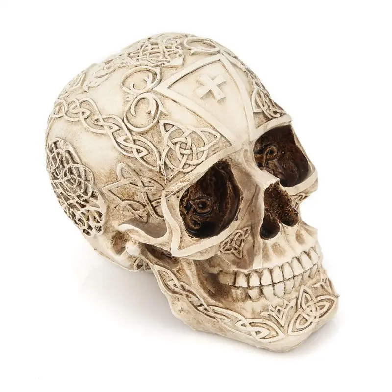 

Cross Skull Sculpture Model Creative Pattern Retro Skull Head Resin Ornaments Home Bar God Strength Skeleton Decoration Crafts