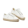 Espadrilles à bout rond en tissu de coton, plateforme plate et solide, chaussures de travail pour femmes à lacets, Espadrilles de sport ► Photo 1/6