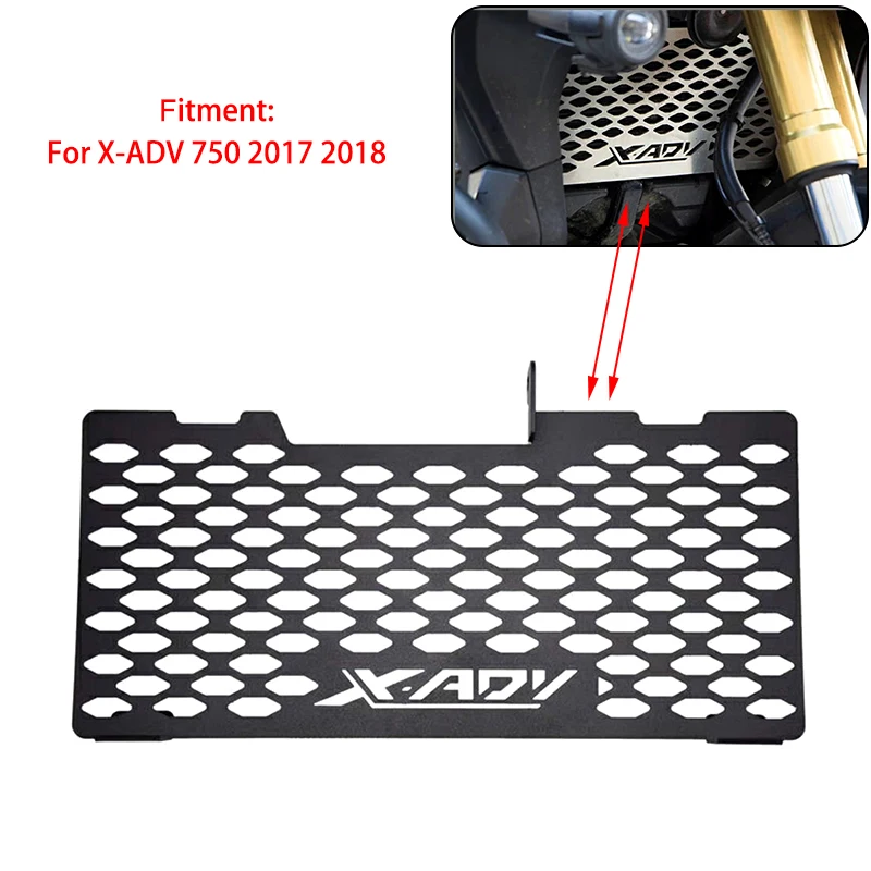 

For Honda X-ADV 750 2017 2018 Motorcycle Radiator Protective Grill Grille Cover Guard Matte Black and Silver for Honda X-ADV