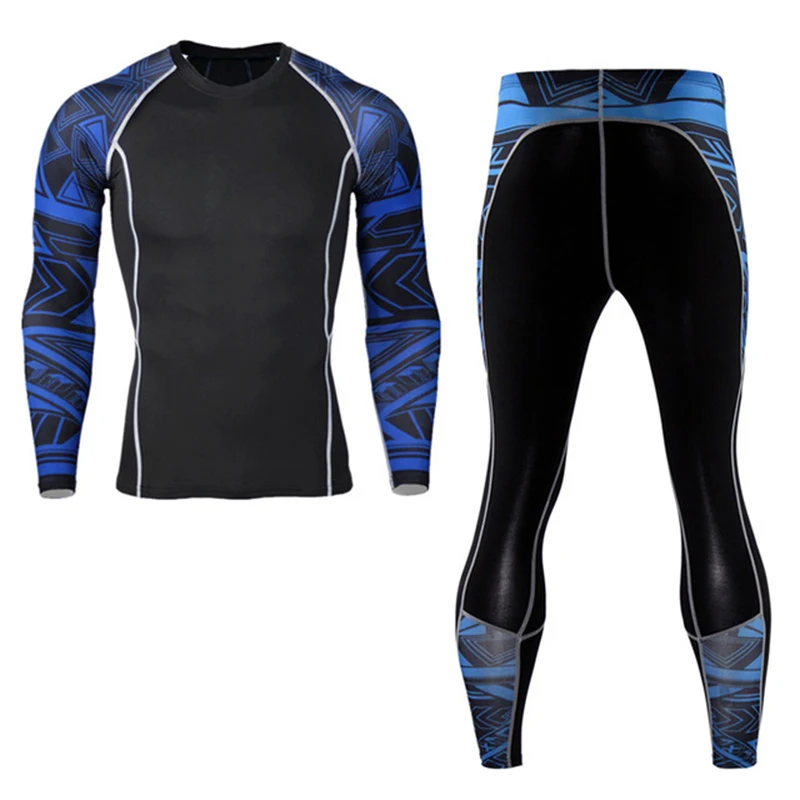 Men's Skin-Tight MMA Workout Fitness Suit Compression Shirts +Pants Rashguard Clothing Tracksuit Set Sweatshirt 2018 High Qualit Men's Skin-Tight MMA Workout Fitness Suit Compression Shirts +Pants Rashguard Clothing Tracksuit Set Sweatshirt 2018 High Qualit