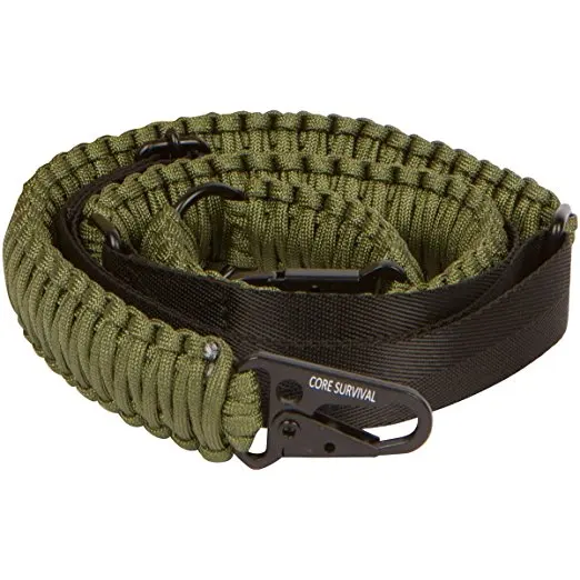 NEW Adjustable Paracord Rifle Gun Sling Strap With Swivels Green