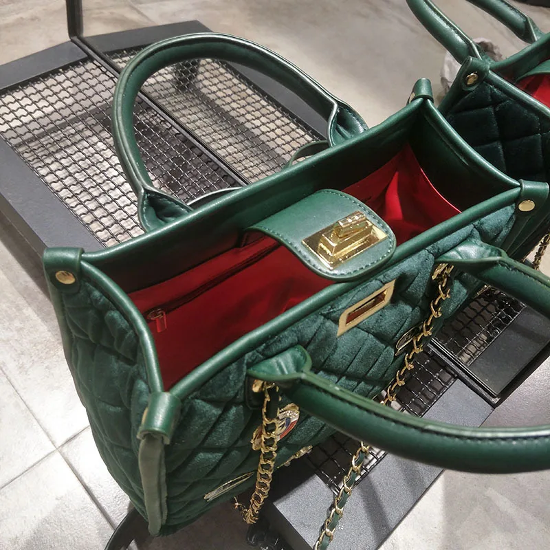 Темно Стиль ромбические цепи сумка женская осень зима в европейском и