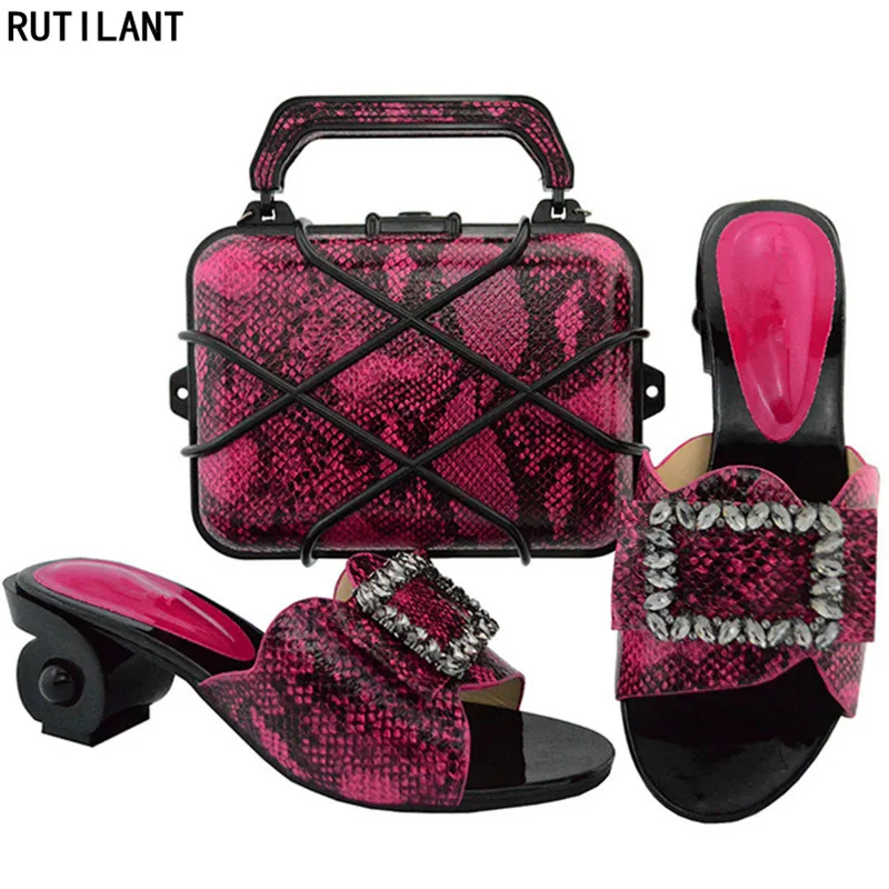 

New Arrival Designer Shoes Women Luxury 2018 Summer High Heeled Shoes for Women African Shoe and Bags Women Italian Party Pumps
