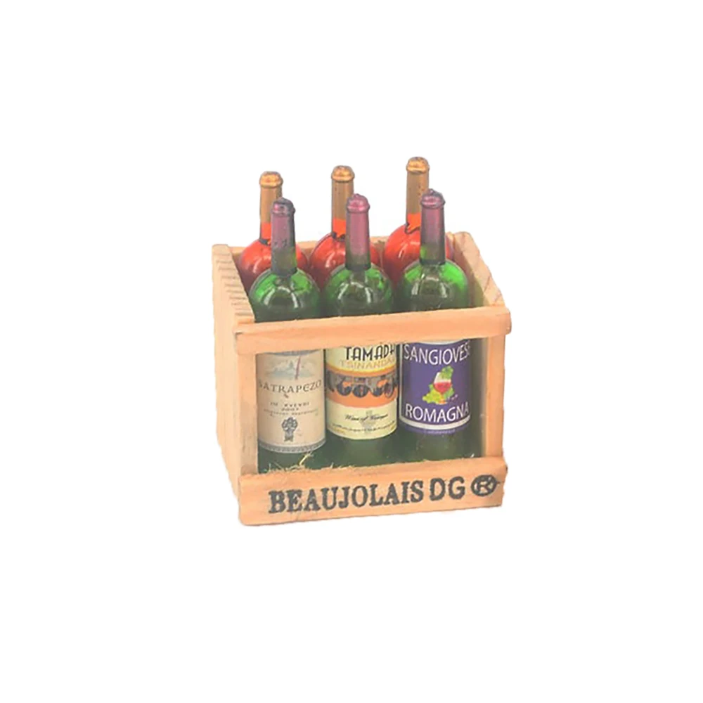

RC Mini Wine Bottles with Wooden Frame Model For 1/10 RC Crawler Car Axial SCX10 RC4WD D90 CC01 D110 TF2 Traxxas TRX4