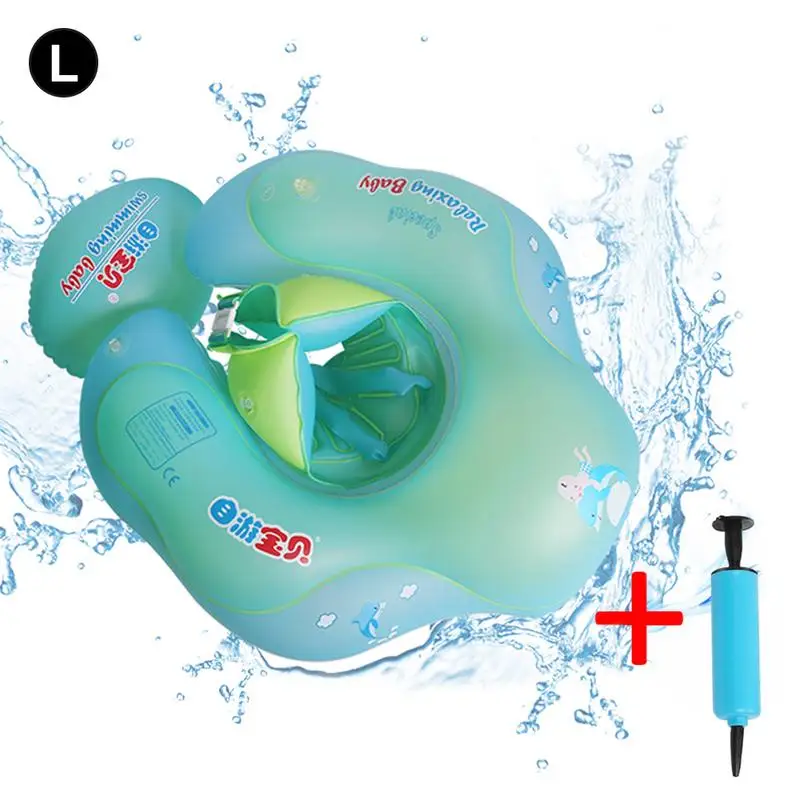 Плавательный круг для детей Детский бассейн аксессуары круг купальный надувная, двойная плот кольцо с насосом для От 2 до 4 лет детей - Цвет: L