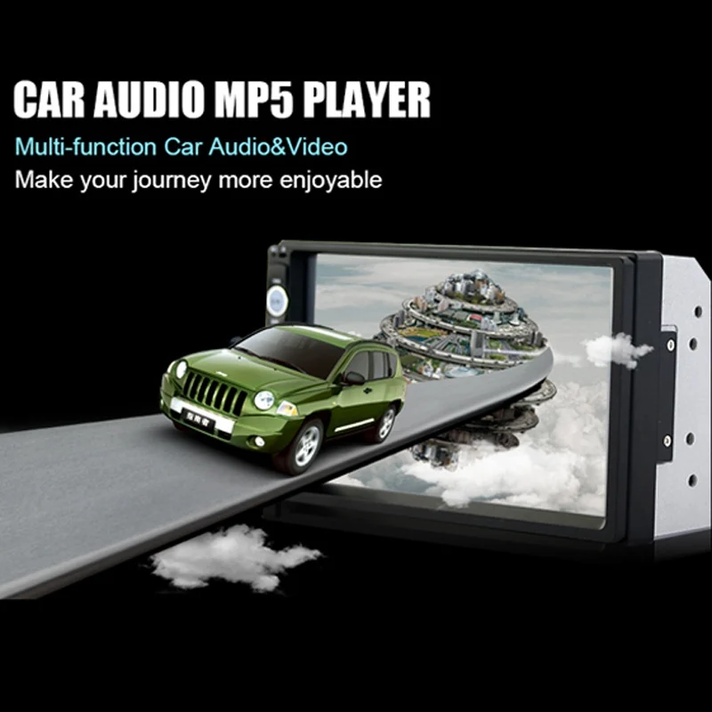 Car Bluetooth MP5 Player 7 Inch HD 1080P Touch Screen Player Car MP5 Support TF USB AUX FM Radio Rear View Camera Remote Control (20)