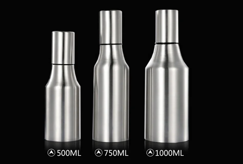 500ML Leakproof oiler soy sauce bottle spill prevention creative kitchen stainless steel oil herb tools with lid