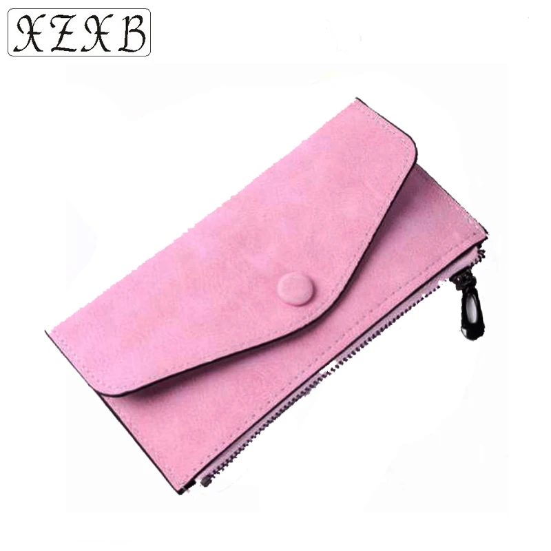 

Hot Sell Brand Long Wallet Female Multiple Card Pack purse Ladies Drawnstring Frosted Envelope Leather Money Bag Women Handbag