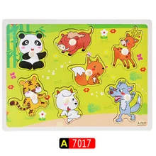 Распродажа, безопасный, деревянный пазл с животными, гигантская панда, Когнитивная доска, скретч-доска, пазлы, обучающая игрушка для детей