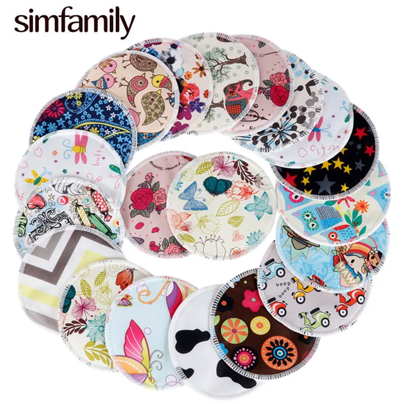 

[simfamily]10PCS Bamboo Breast Pad Nursing Pads For Mum Waterproof Washable Feeding Pad Bamboo Reusable Breast Pads