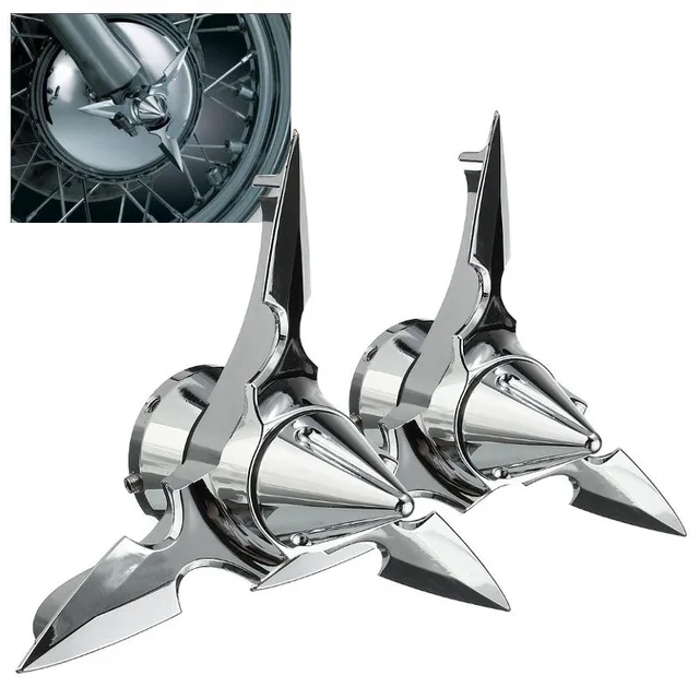 2PCS Chrome 29.5MM Motorcycle Wheels Spun Blade Spinning Front Axle Cap