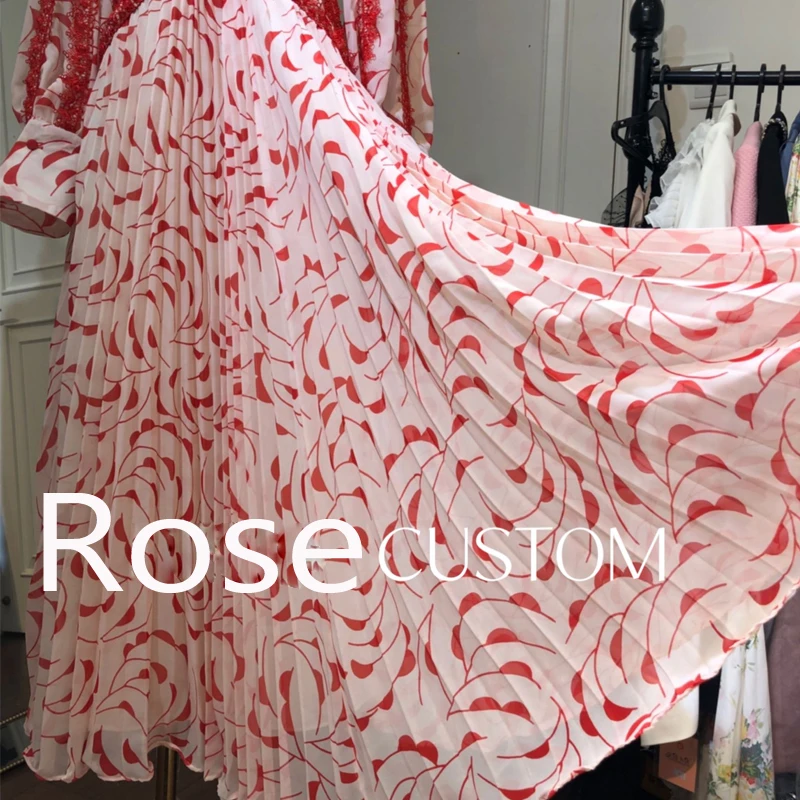 Red RoosaRosee Подиум женское летнее Красное Кружевное сексуальное платье с цветочным принтом и v-образным вырезом, длинное платье макси для праздников и вечеринок vestidos Femme