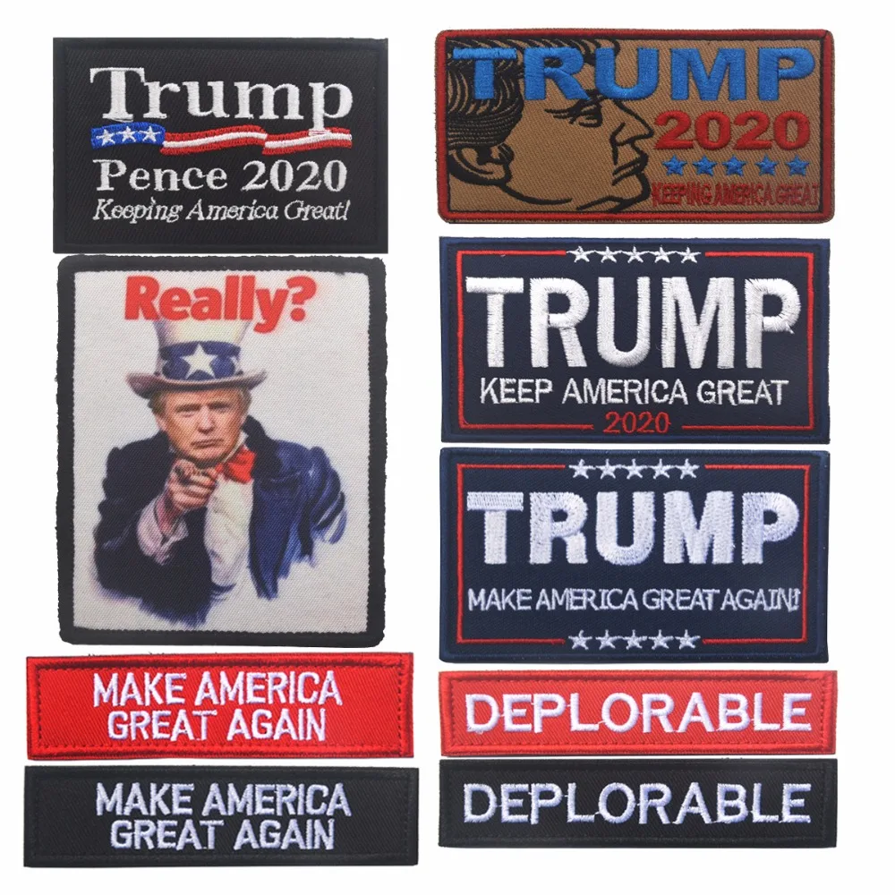 

Trump 2020 MAGA USA Badge Army Make Keep America Great Patch for Jacket Backpack Vest Deplorable Morale Patch Tactical Military