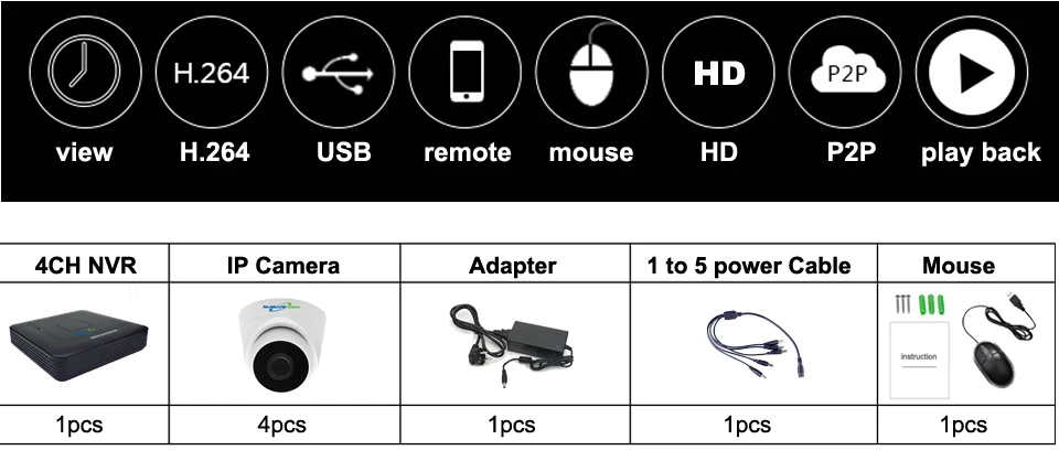 Numenworld HD 4ch NVR комплект IP комплект камеры 4-канальный видеорегистратор сети с 4 шт. 1080 P ip купольная камера Главная системы скрытого